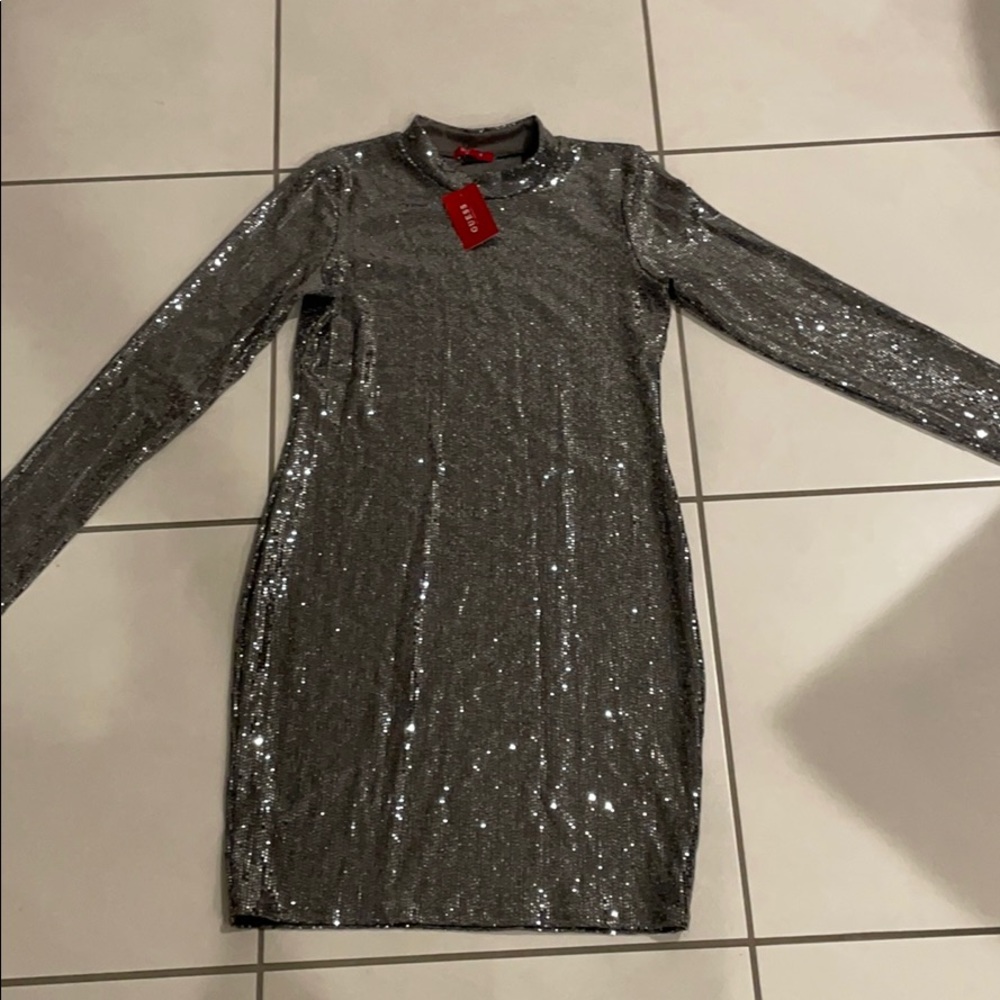 Silver Nayla mock disco dress